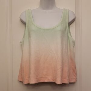 GAP Relaxed Green and Orange Gradient Crop Tank Top Ombre Large